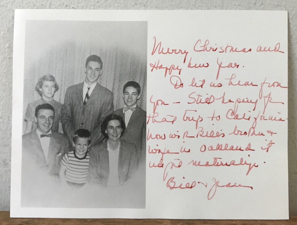 Vintage Mid Century 1952 Christmas Holiday Family Greeting Card Photograph Print